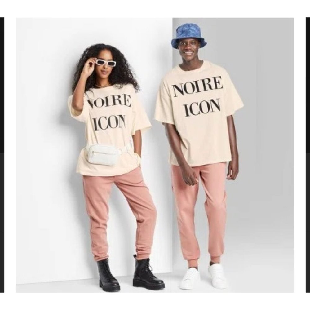Jolie Noire Cream & Black "Noire Icon" T-Shirt size XL